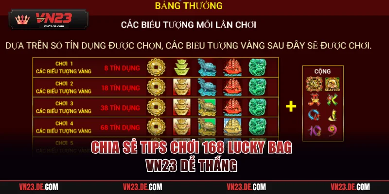 Chia sẻ tips chơi 168 Lucky Bag VN23 dễ thắng