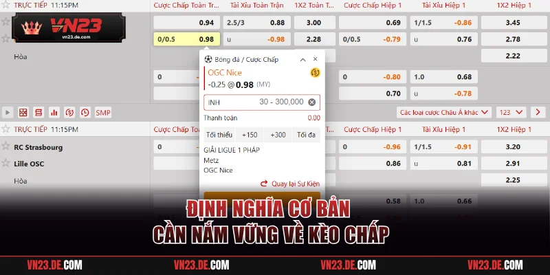 Định nghĩa cơ bản cần nắm vững về kèo chấp